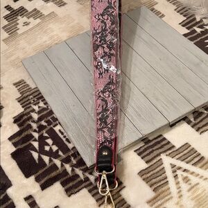 Elegant Pink and Black Lace guitar strap/purse strap